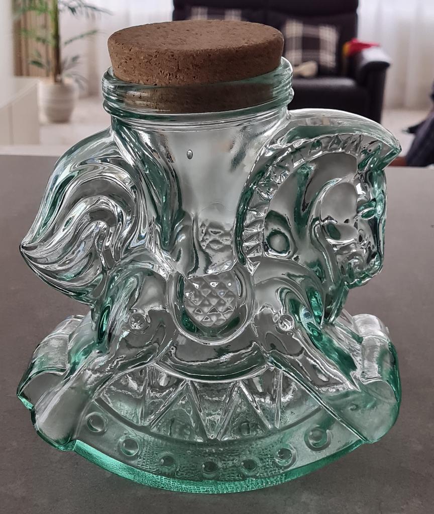 Prachtige glazen pot - Hobbelpaard - jaren '60 - Italy, Antiek en Kunst, Antiek | Glas en Kristal, Ophalen of Verzenden