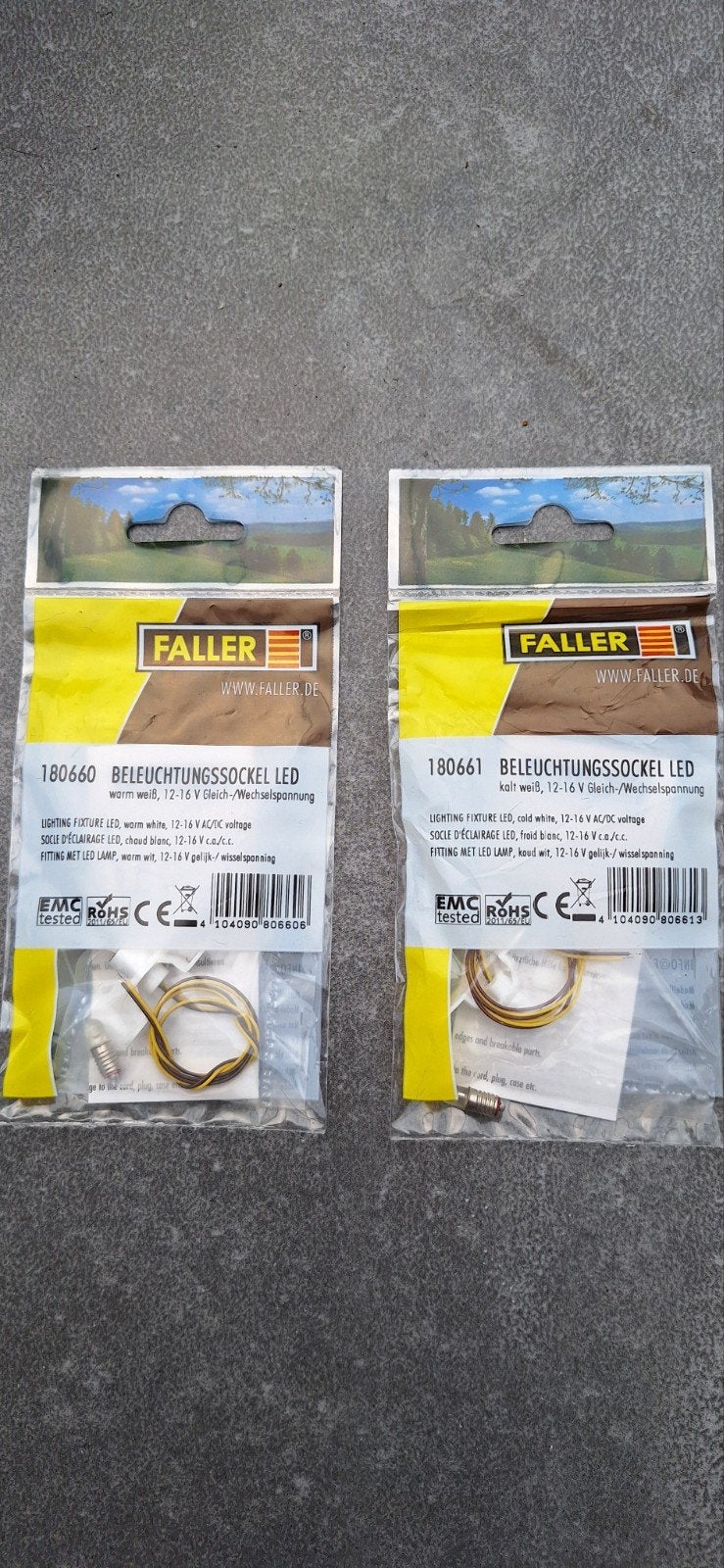 Faller LED Verlichtingssockel - Koud Wit & Warm Wit per 2 st, Ophalen of Verzenden, Nieuw