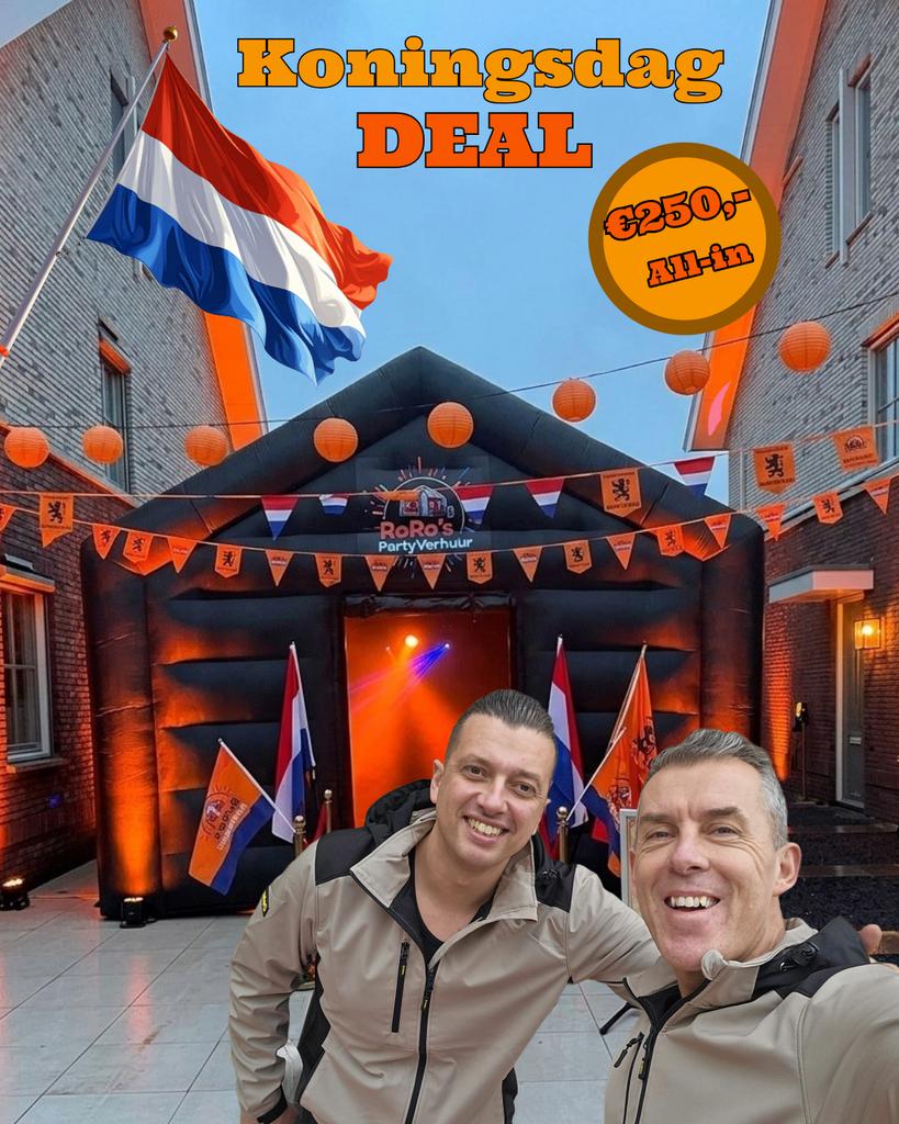 Discotent Verhuur Koningsdag/Nacht - ALL-IN Feestpakket!, Ophalen of Verzenden, Gebruikt, Feestartikel, Oranje of Koningsdag