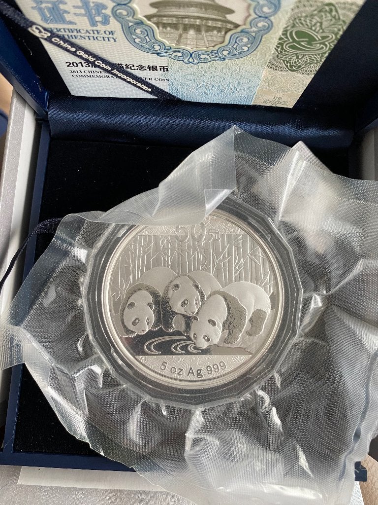China panda 5oz 2013, Ophalen of Verzenden, Zilver