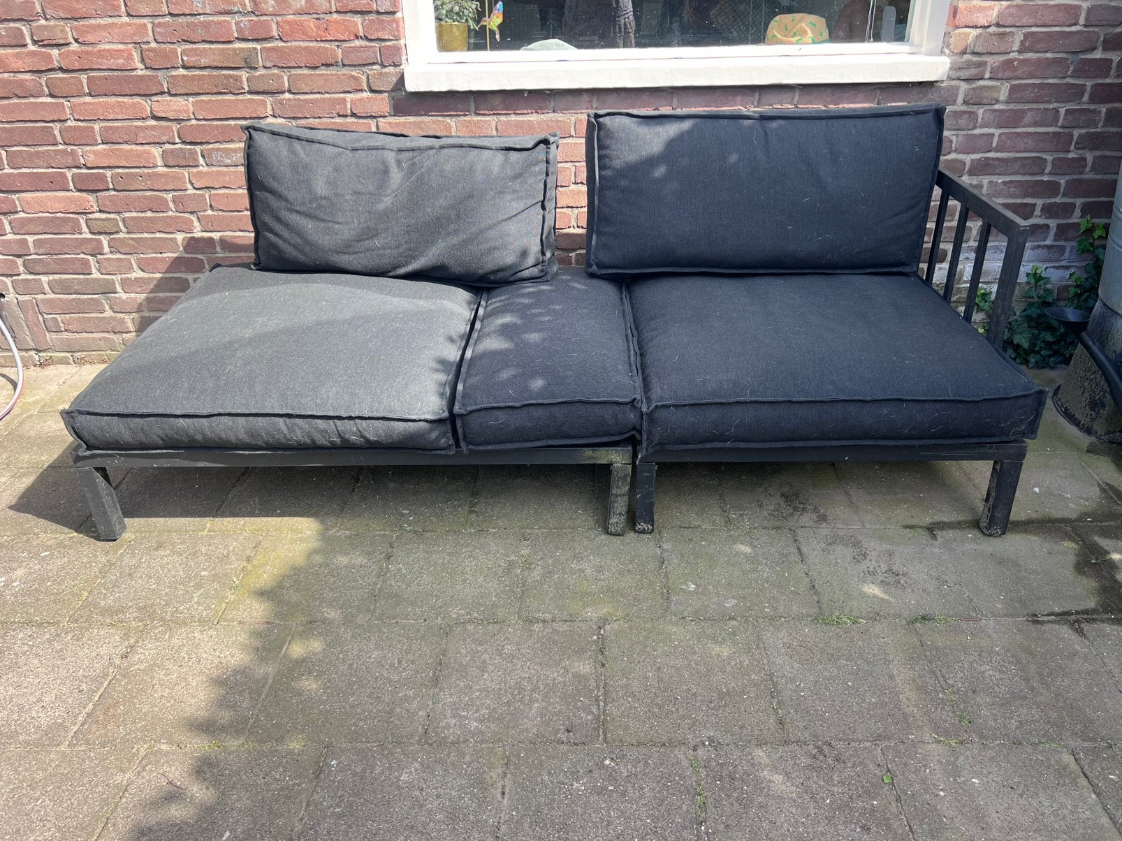 Tuinsetje/ loungeset buiten, Ophalen, Gebruikt, 3 zitplaatsen, Aluminium