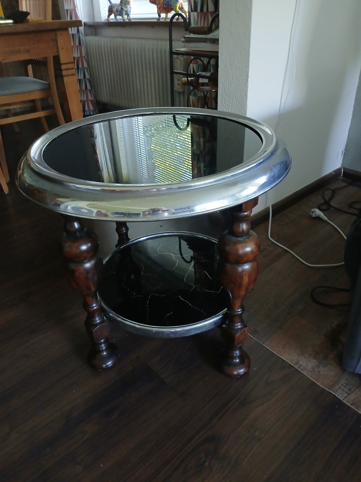 vintage rooktafeltje., Ophalen, Minder dan 55 cm, Gebruikt, Rond