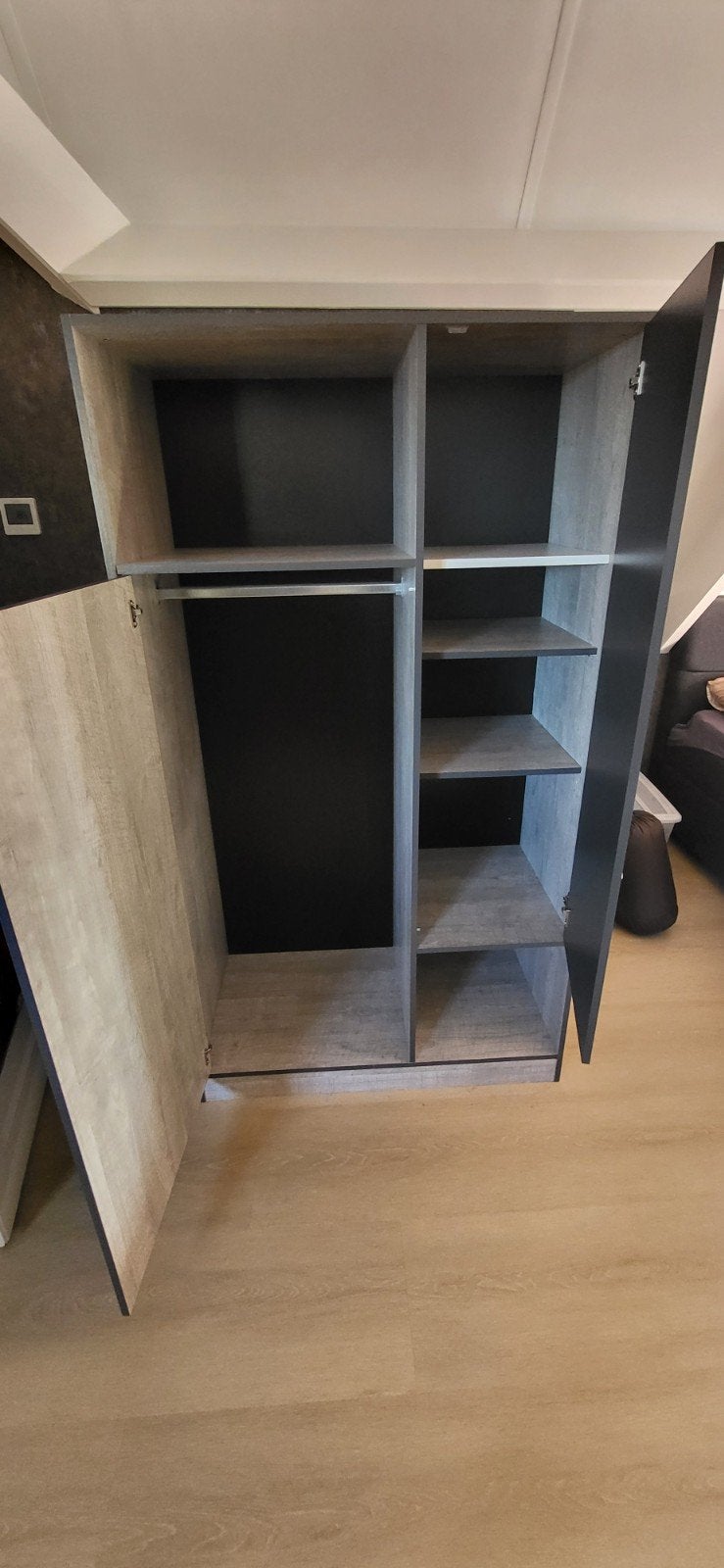 Complete kinderkamer set, Huis en Inrichting, Slaapkamer | Complete slaapkamers, Ophalen, Gebruikt, Eenpersoons, Modern, industrieel, hout en donkergrijs