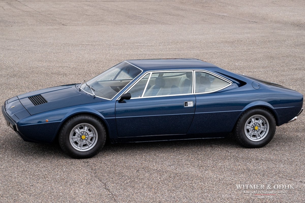 Ferrari Dino GT 4 3ltr Blu Sera (bj 1976), Auto's, Ferrari, Dealer onderhouden, Gebruikt, Blauw, Leder en Stof