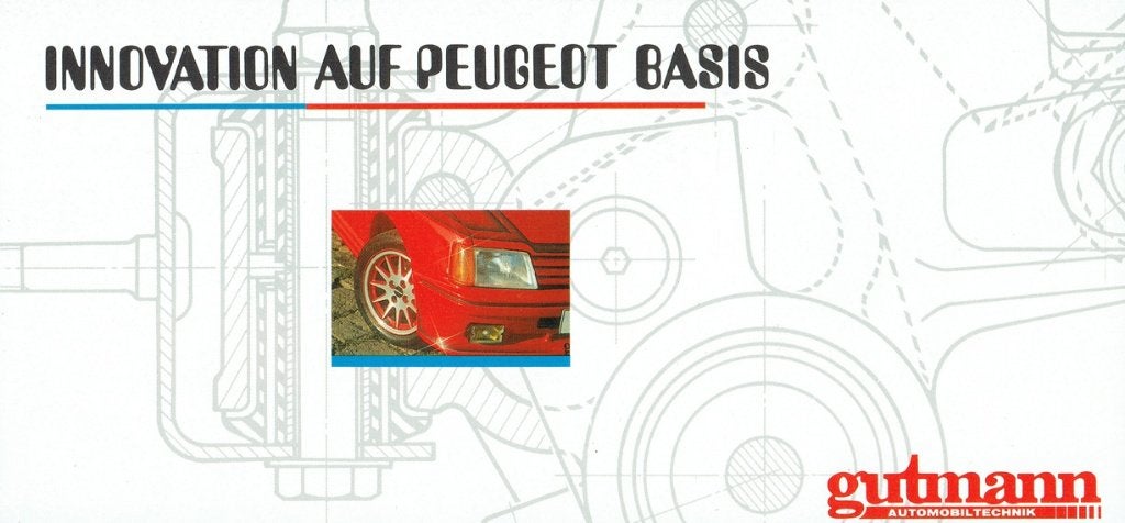 Folder Gutmann Peugeot tuning (Duitse uitgave - ca.1990), Verzenden, Gelezen, Peugeot