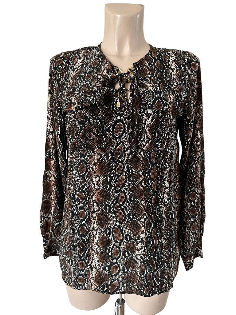 Michael Kors shirt lange mouw S, Kleding | Dames, Maat 38/40 (M), Bruin, Ophalen of Verzenden, Zo goed als nieuw
