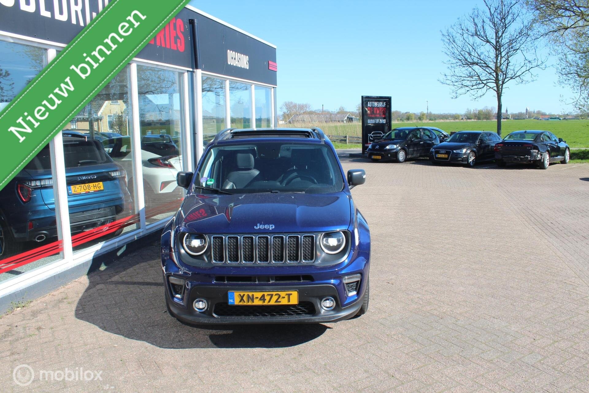 Jeep Renegade 1.3T Freedom Pano/Leder/Adaptive-Cruise/Stoelv, Gebruikt, 4 cilinders, Blauw, Bedrijf