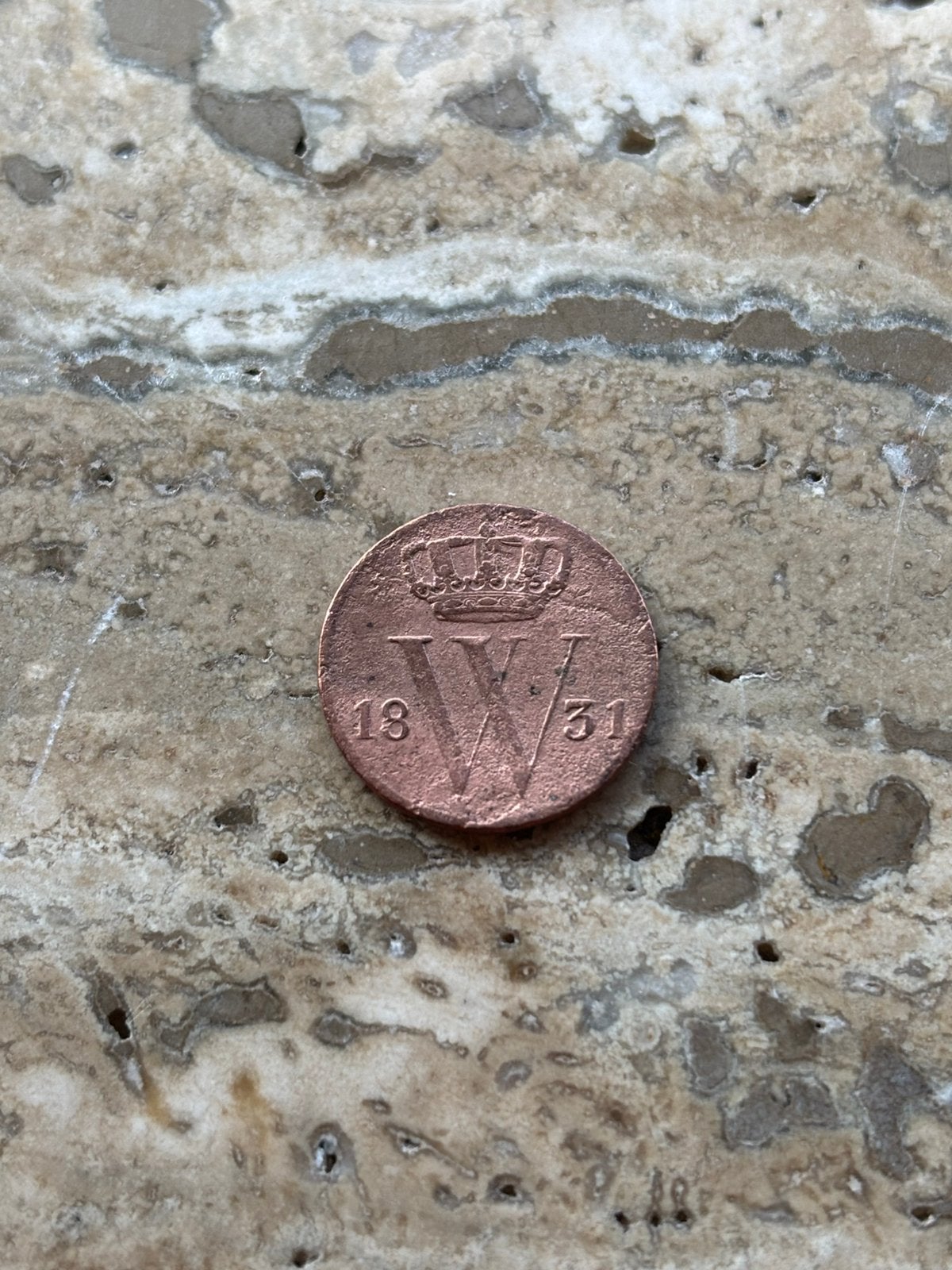 1/2 cent 1831 Willem III, mooie kwaliteit, Ophalen of Verzenden, Koning Willem III, Losse munt