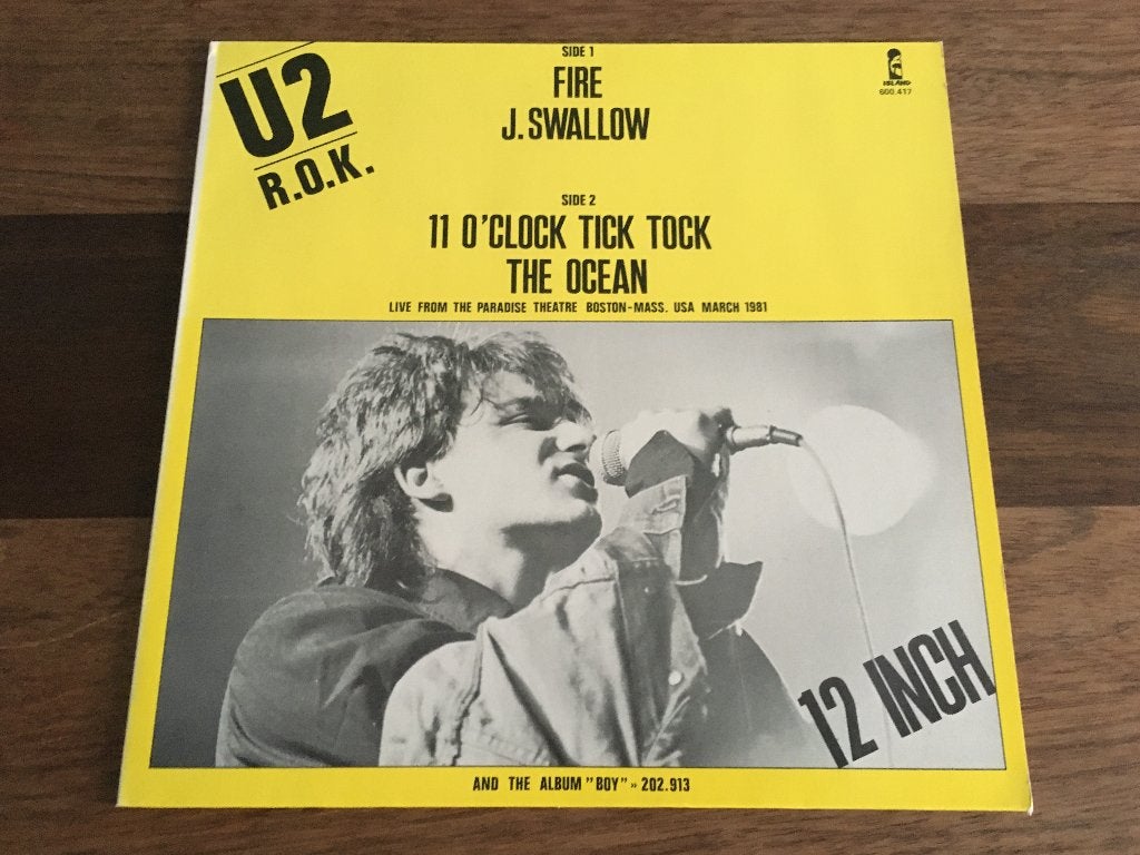 Vinyl Maxisingle U2 R.O.K. ROK Fire / Johnny Swallow EU, Gebruikt, Originele persing, Ophalen of Verzenden, Pop