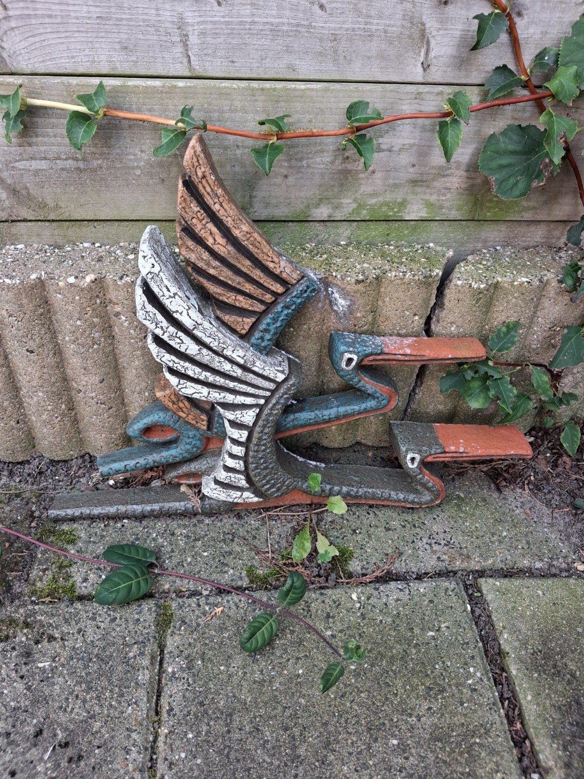 joop puntman Decoratieve vogel tuinornament van keramiek, Ophalen