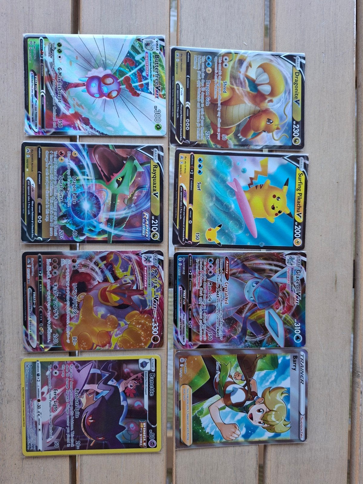 Pokémon VMAX en V kaarten - Set van 8, Ophalen of Verzenden, Zo goed als nieuw, Meerdere kaarten