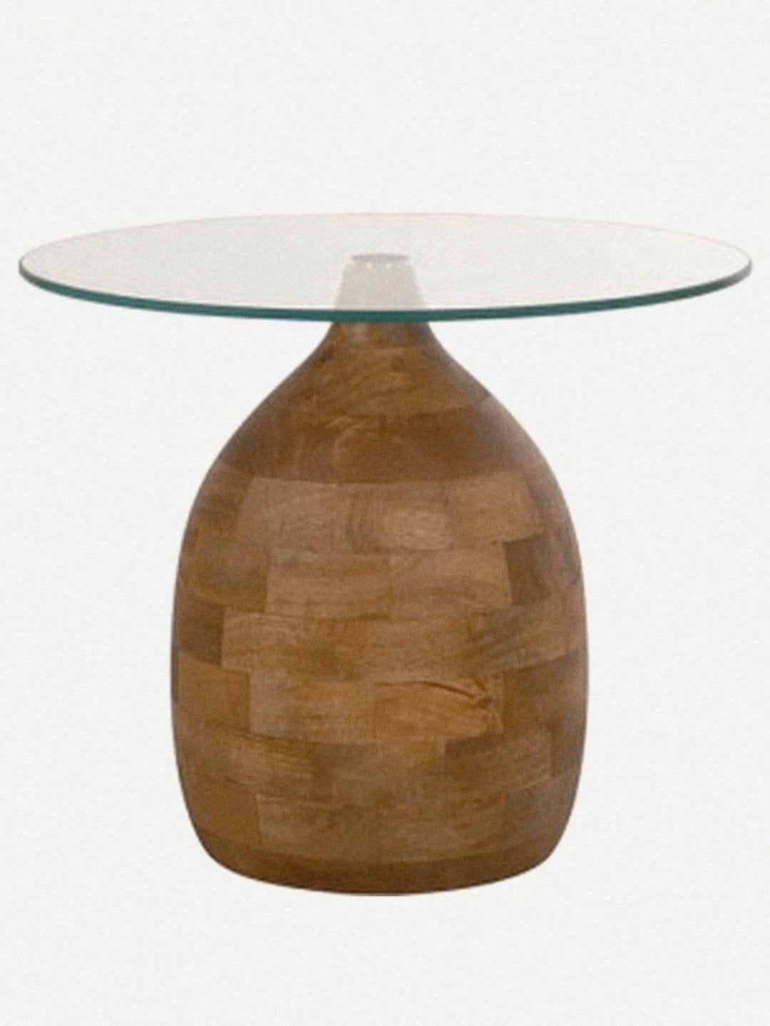 bijzettafel met mangohout voet, Huis en Inrichting, 45 tot 60 cm, Minder dan 55 cm, Rond, Ophalen of Verzenden