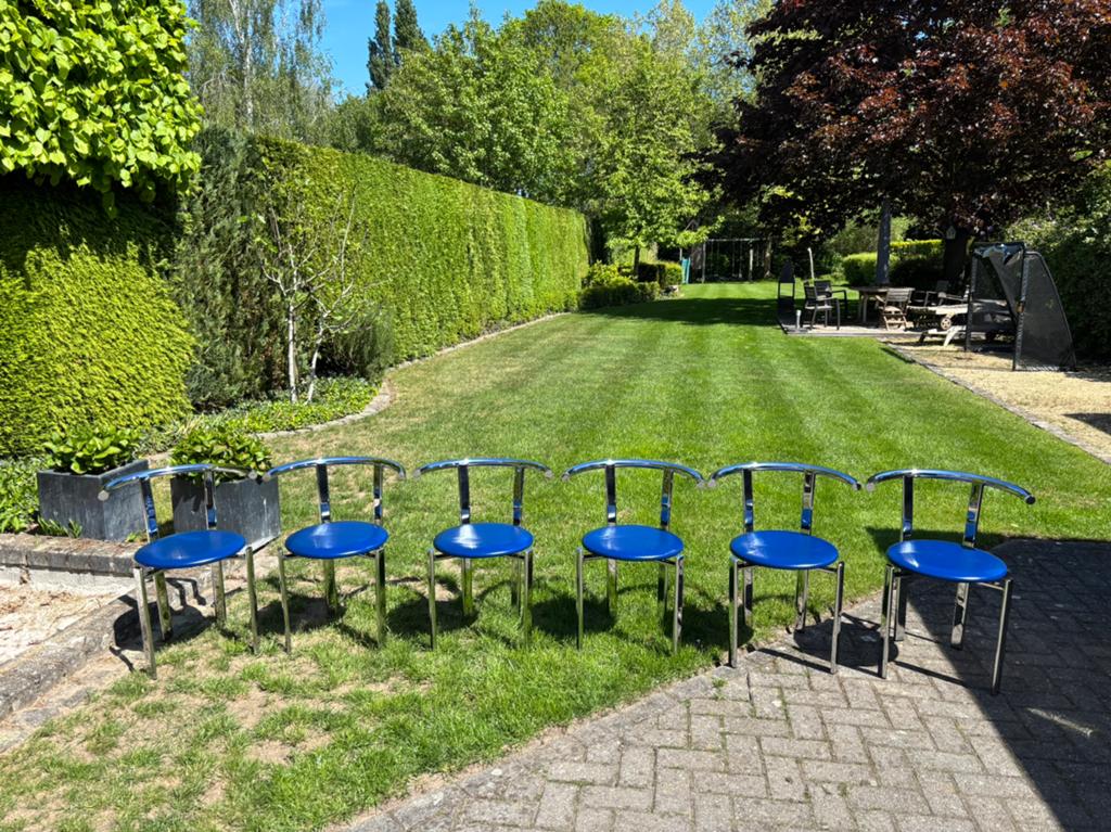 6 vintage design stoelen (setprijs), Ophalen, Gebruikt, Leer, Vijf, Zes of meer stoelen
