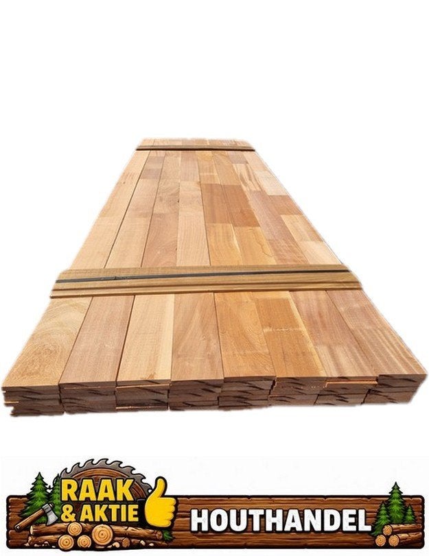 56 hardhouten planken 1.5x12.0 cm 2.90 m lang - nr: HP260, Ophalen, Planken, Nieuw, Hardhout