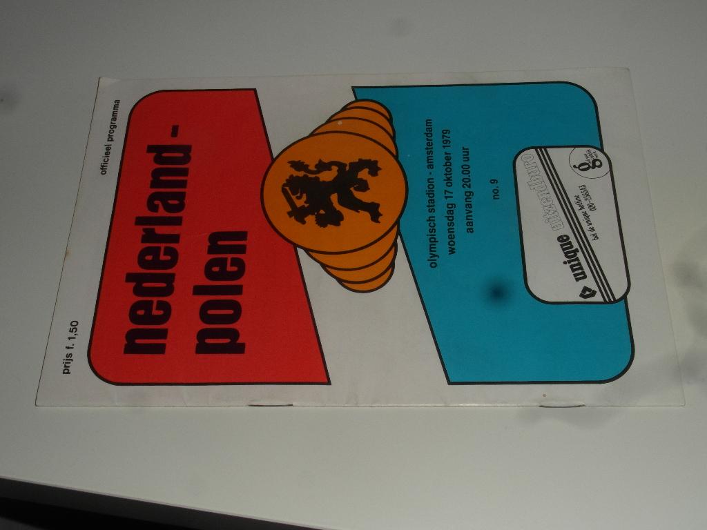 voetbal programma nederland polen 17 okt 1979, Ophalen of Verzenden, Zo goed als nieuw, Buitenlandse clubs, Boek of Tijdschrift