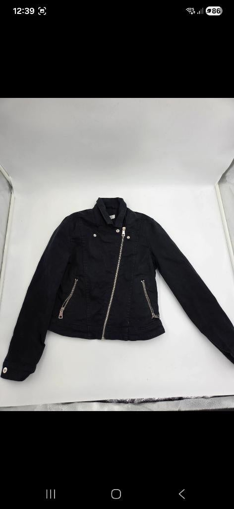 H&M zwart biker jasje | maat 146 (10-11 jaar), Kinderen en Baby's, Kinderkleding | Maat 146, Ophalen of Verzenden, Nieuw, Meisje