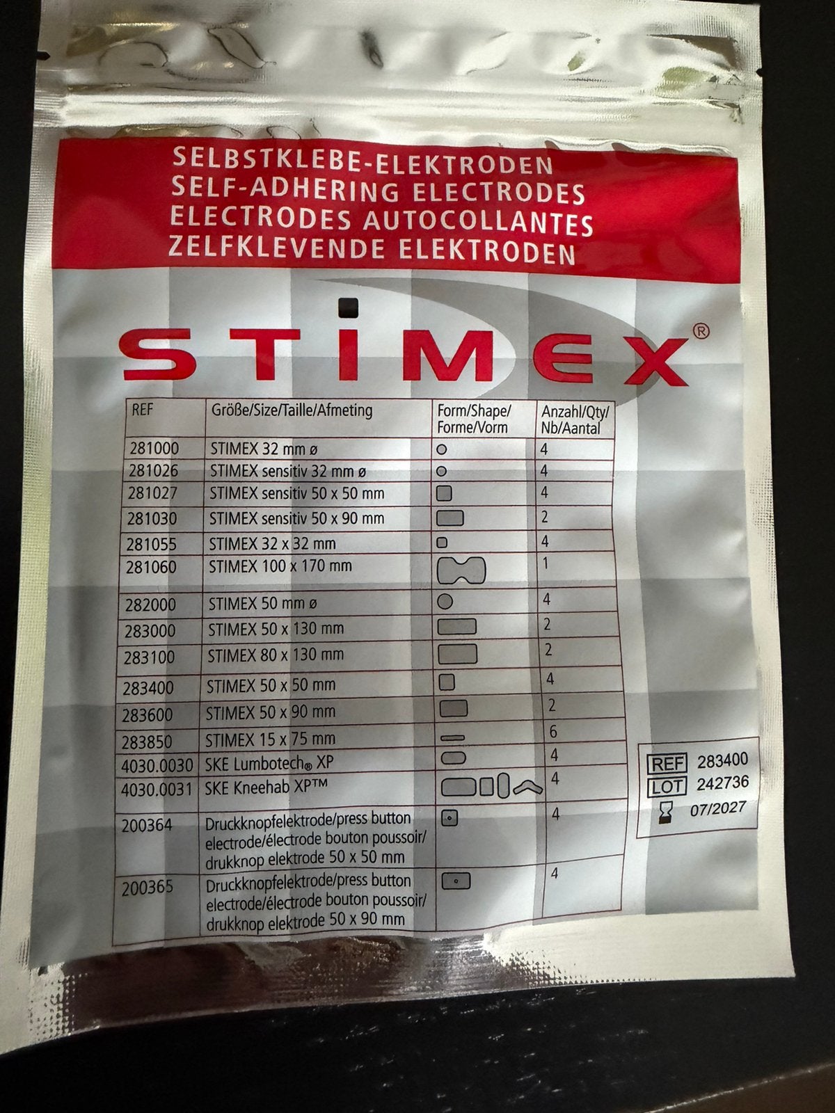 Stimex zelfklevende plak elektroden Voor tensapparaat., Ophalen of Verzenden, Nieuw
