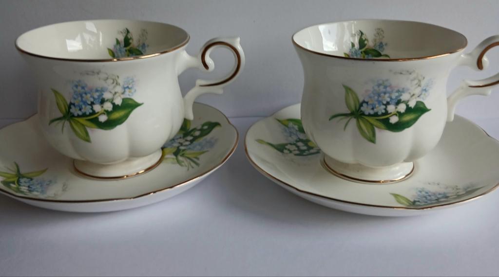 Kop En Schotel Royal Canterburry Lily Of the Valley Vintage, Ophalen of Verzenden
