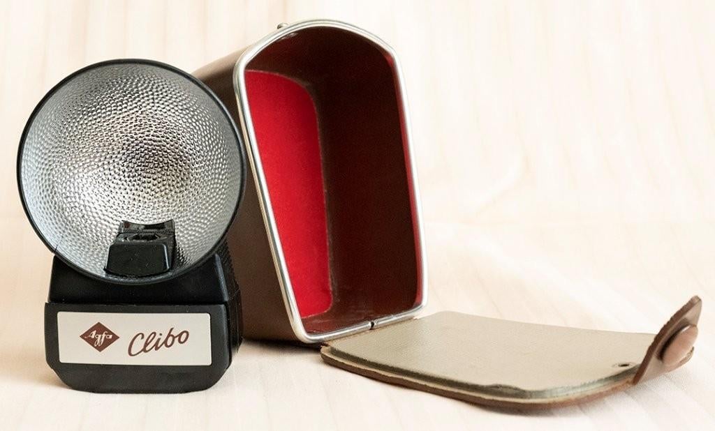 Agfa Clibo flitser in leren doos, Ophalen of Verzenden, Zo goed als nieuw, Overige merken