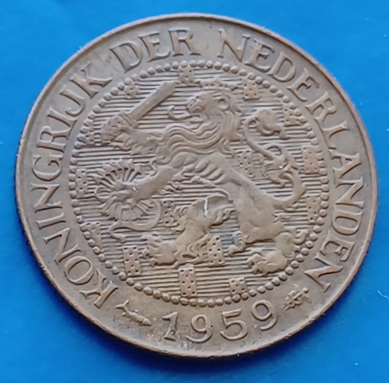 Suriname 1 cent 1959 - Juliana, Postzegels en Munten, Verzenden, Koningin Juliana, 1 cent, Losse munt