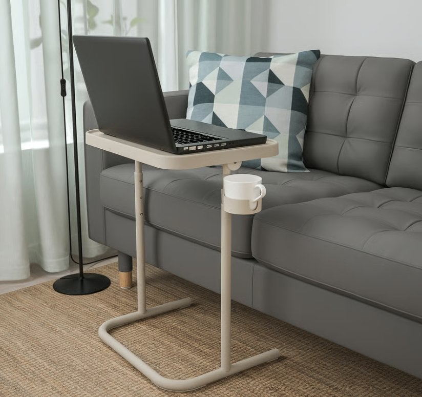 IKEA BJÖRKÅSEN laptoptafel / laptophouder – beige ZGAN, Ophalen, Zo goed als nieuw, In hoogte verstelbaar