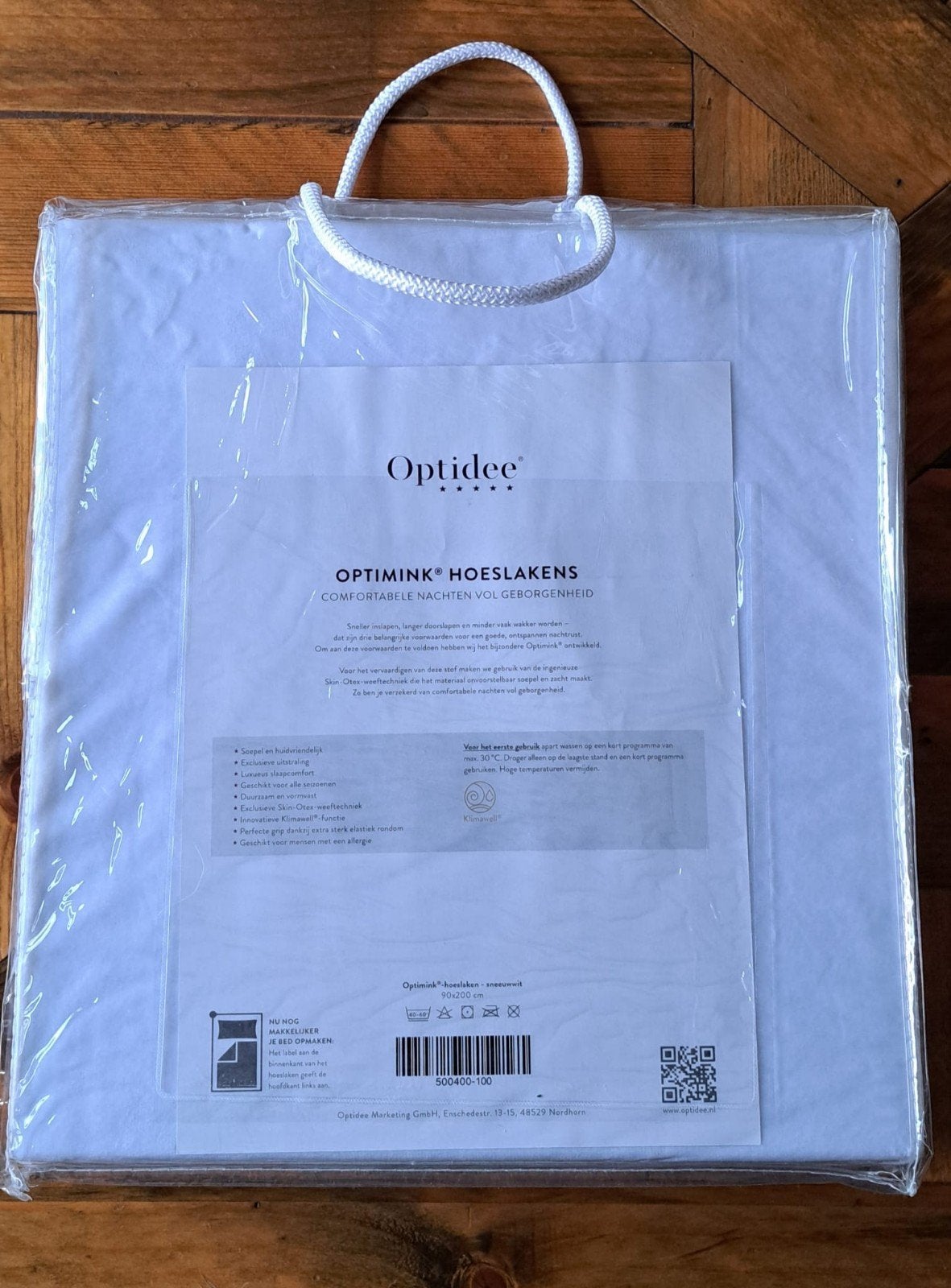 Optidee Optimink Hoeslaken 90x200cm, Eenpersoons, Nieuw, Ophalen of Verzenden, Wit