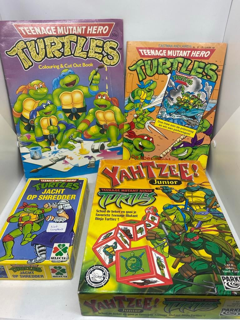 Vintage Teenage Mutant Ninja Turtles Collectibles Set, Gebruikt, Ophalen of Verzenden, Mirage Studios, 28 Union Street, Dover, New Hampshire.