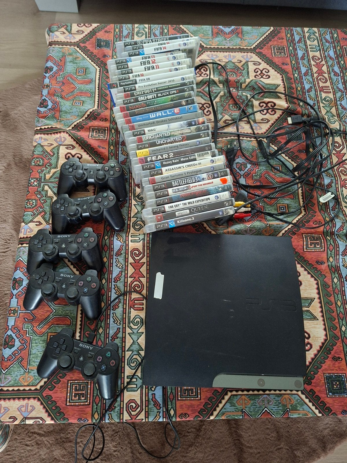 PS3 incl controllers en games, Ophalen of Verzenden, Gebruikt