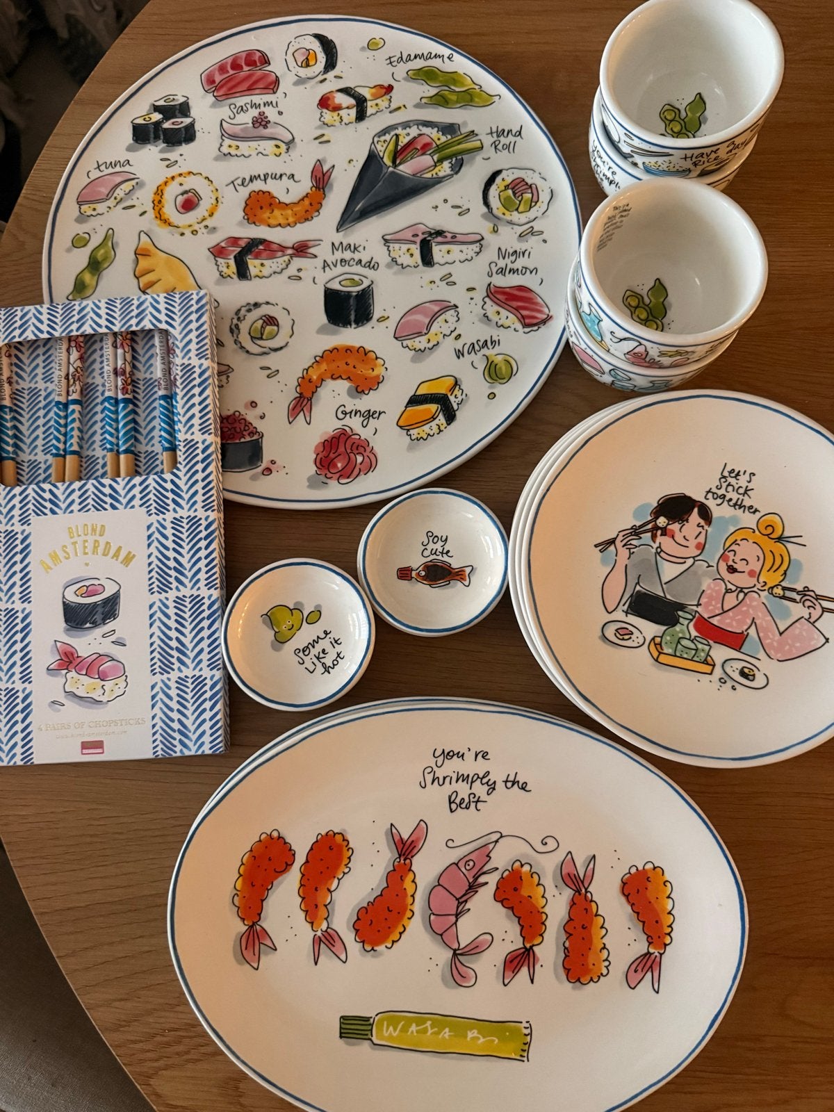 Blond Amsterdam Sushi Servies Collectie - Compleet, Ophalen, Aziatisch, Keramiek, Zo goed als nieuw