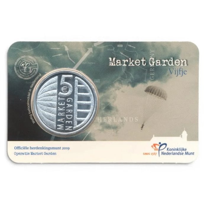 Nederland 5 euro 2019 Market Garden Eerste Dag Uitgifte in, Ophalen of Verzenden, Koningin Beatrix, Euro's, Losse munt