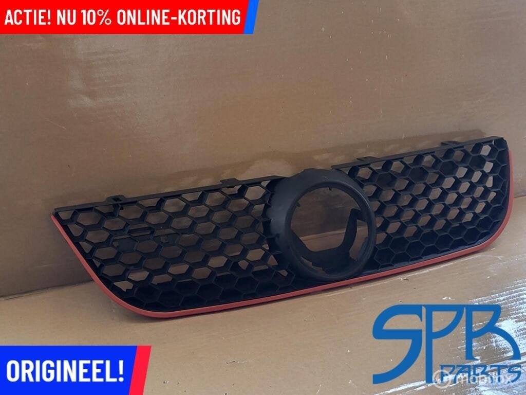 VW POLO IV FACELIFT 9N3 GTI GRILLE ORIGINEEL GRILL 2005-2009, Gebruikt, VOLKSWAGEN, Volkswagen, Ophalen of Verzenden