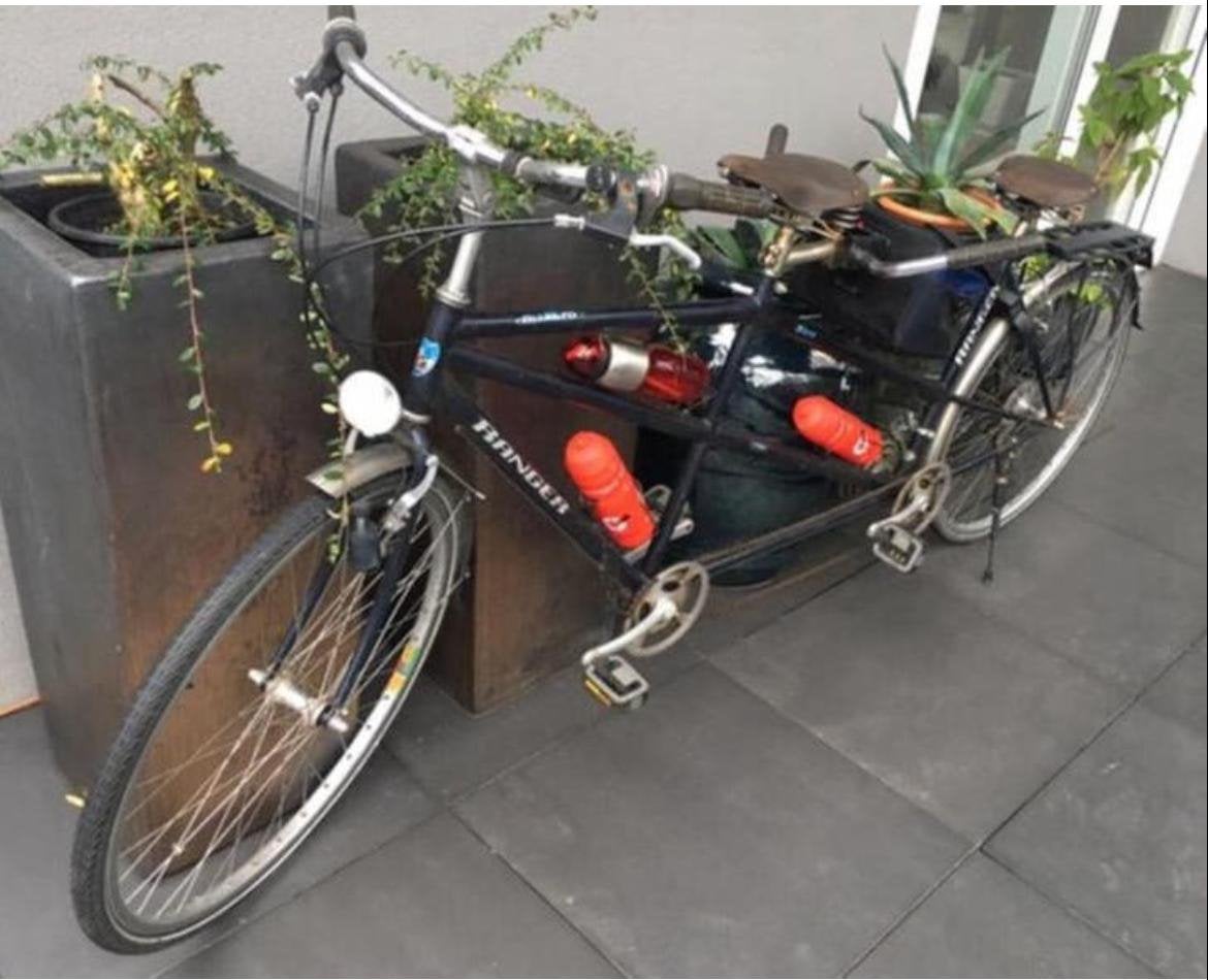 Ranger sport tandem met leren zadels en nieuwe bidons, Minder dan 10 versnellingen, Vering, Zo goed als nieuw, 51 tot 55 cm