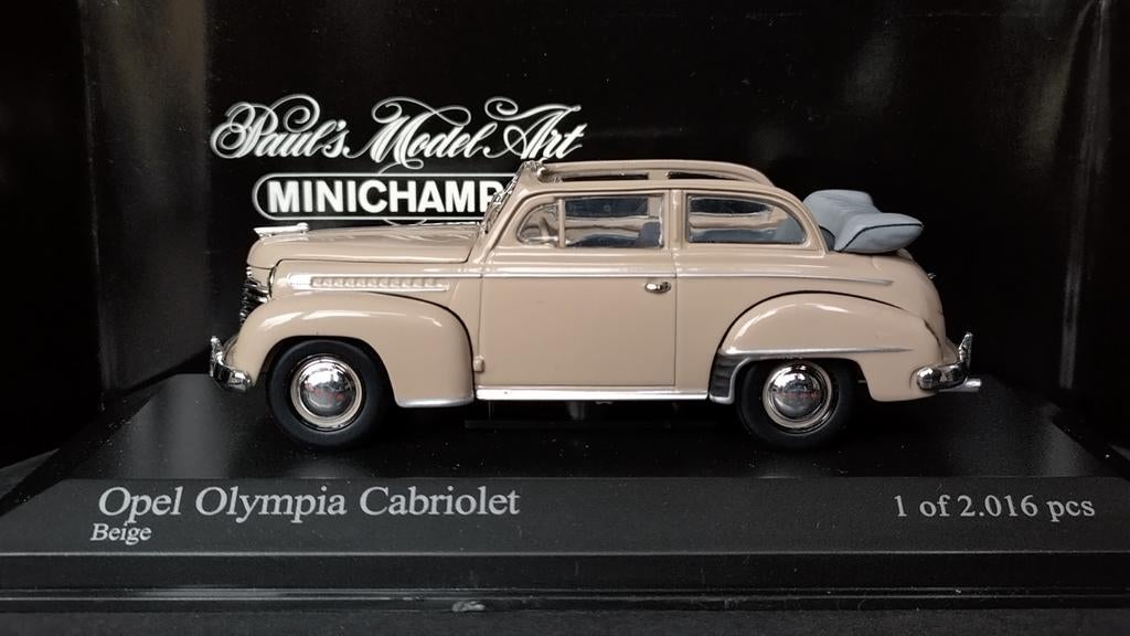 Opel Olympia Cabriolet 1:43 Minichamps Pol, Hobby en Vrije tijd, Modelauto's | 1:43, Auto, MiniChamps, Aachen Germany, Nieuw
