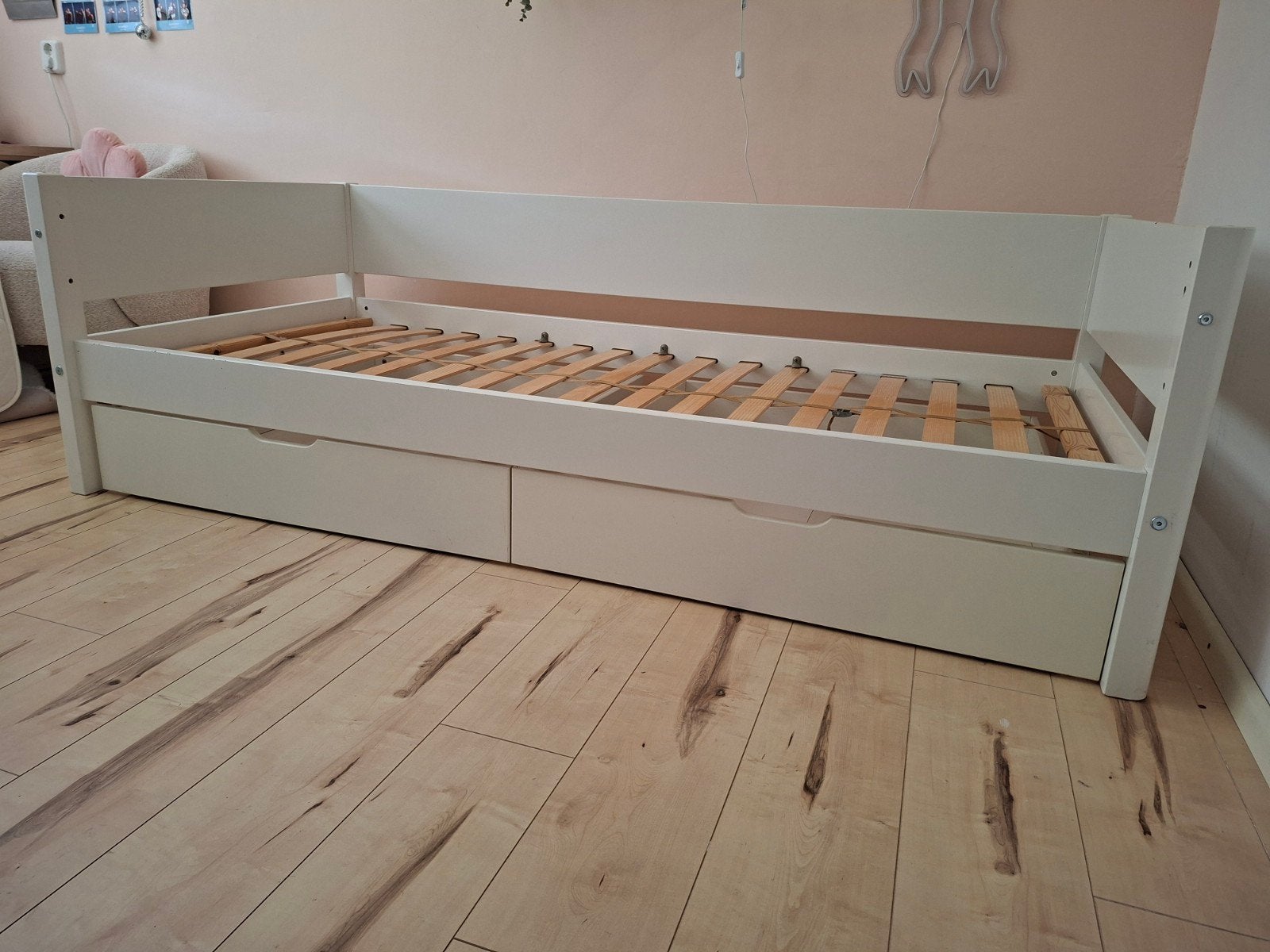 Flexa White Eenpersoonsbed met Lades - Om te Bouwen, Ophalen, Eenpersoons, Hout, 100 cm