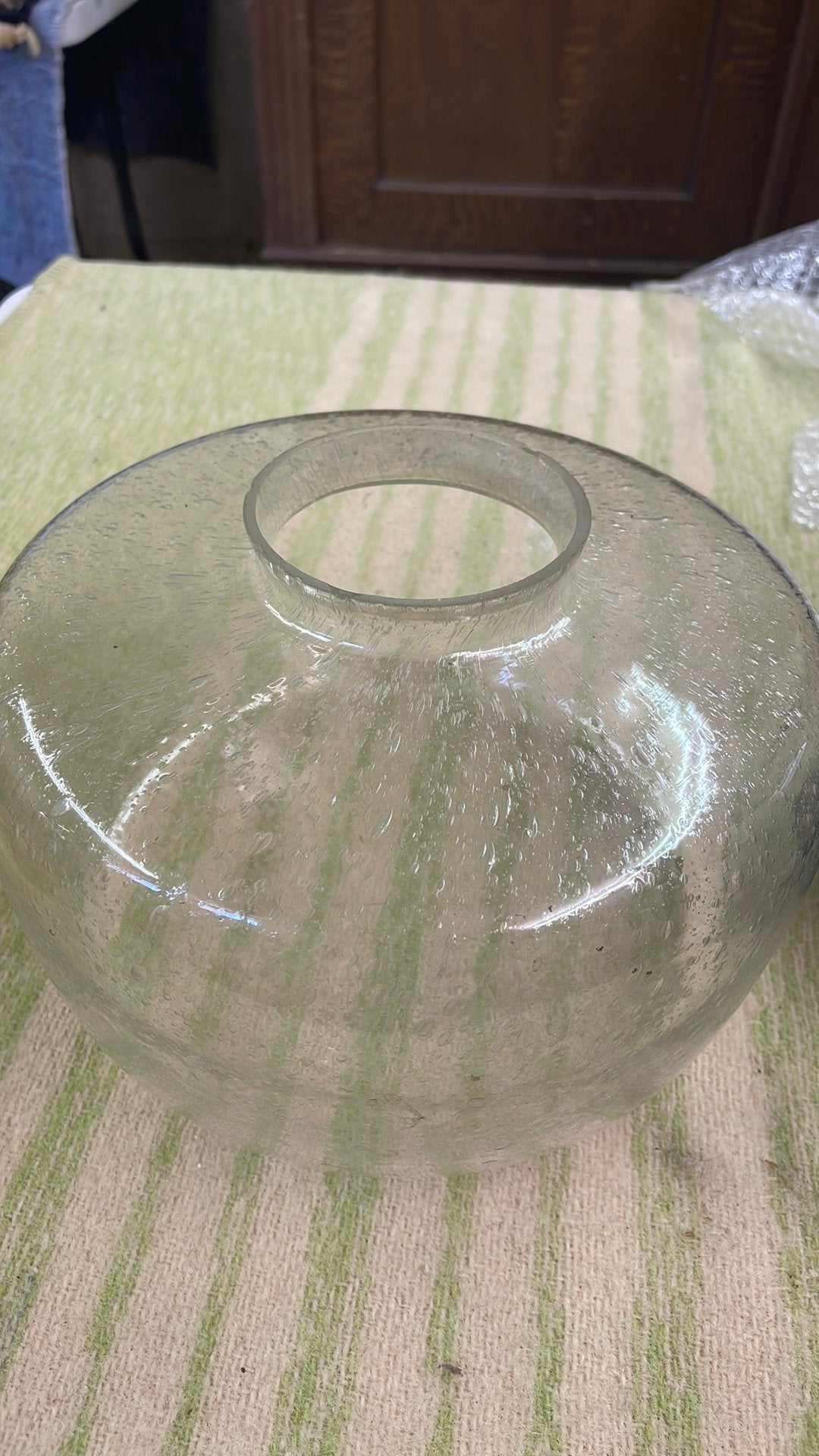 Glazen lampenkap retro, Glas, Ophalen of Verzenden, Gebruikt, 30 cm
