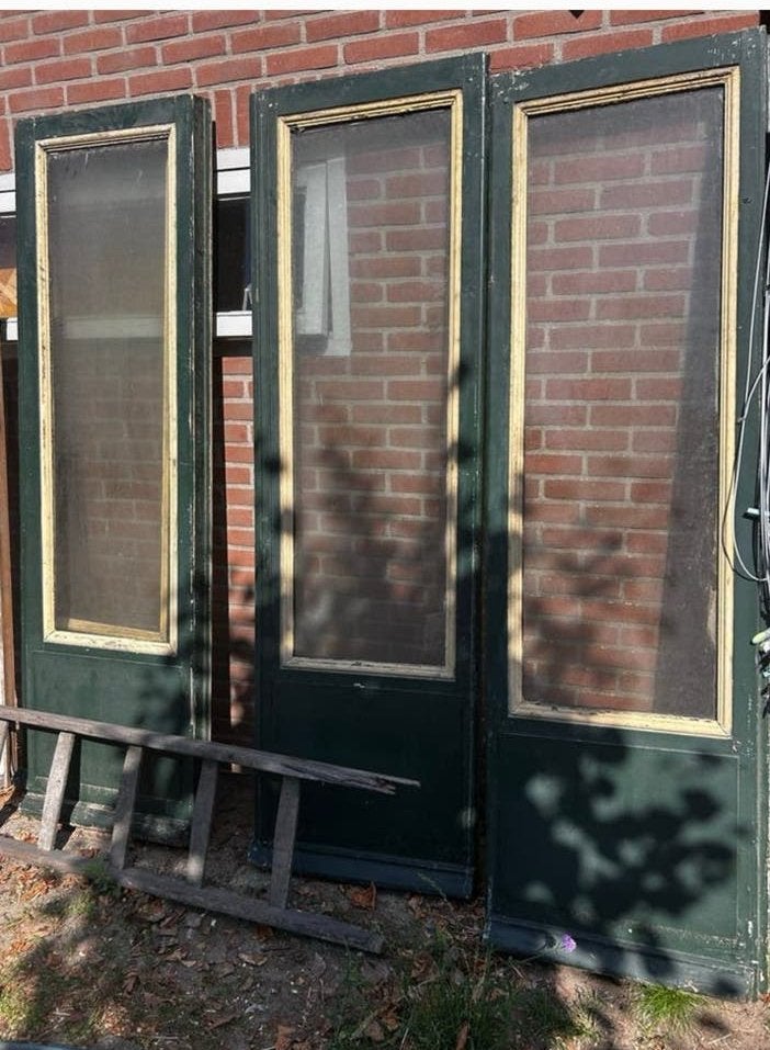 4 oude deuren, 100 jaar oud, Ophalen, Gebruikt, 80 tot 100 cm, 215 cm of meer