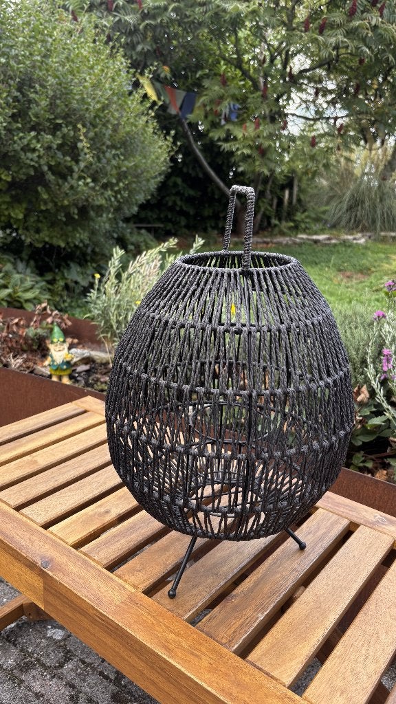 black woven candle holder, Ophalen, Gebruikt, 46 cm, Overige merken