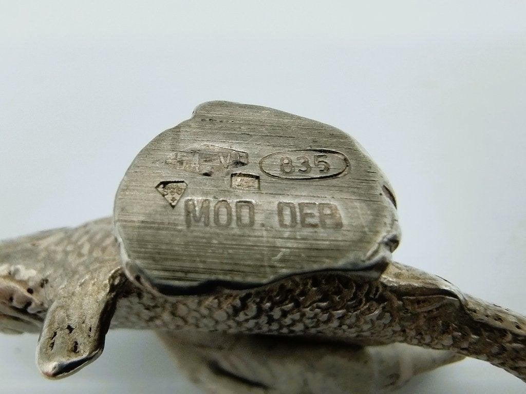 Zilveren miniatuur zalm, Menegatti Fratelli spa, Vicenza, Verzenden, Zilver