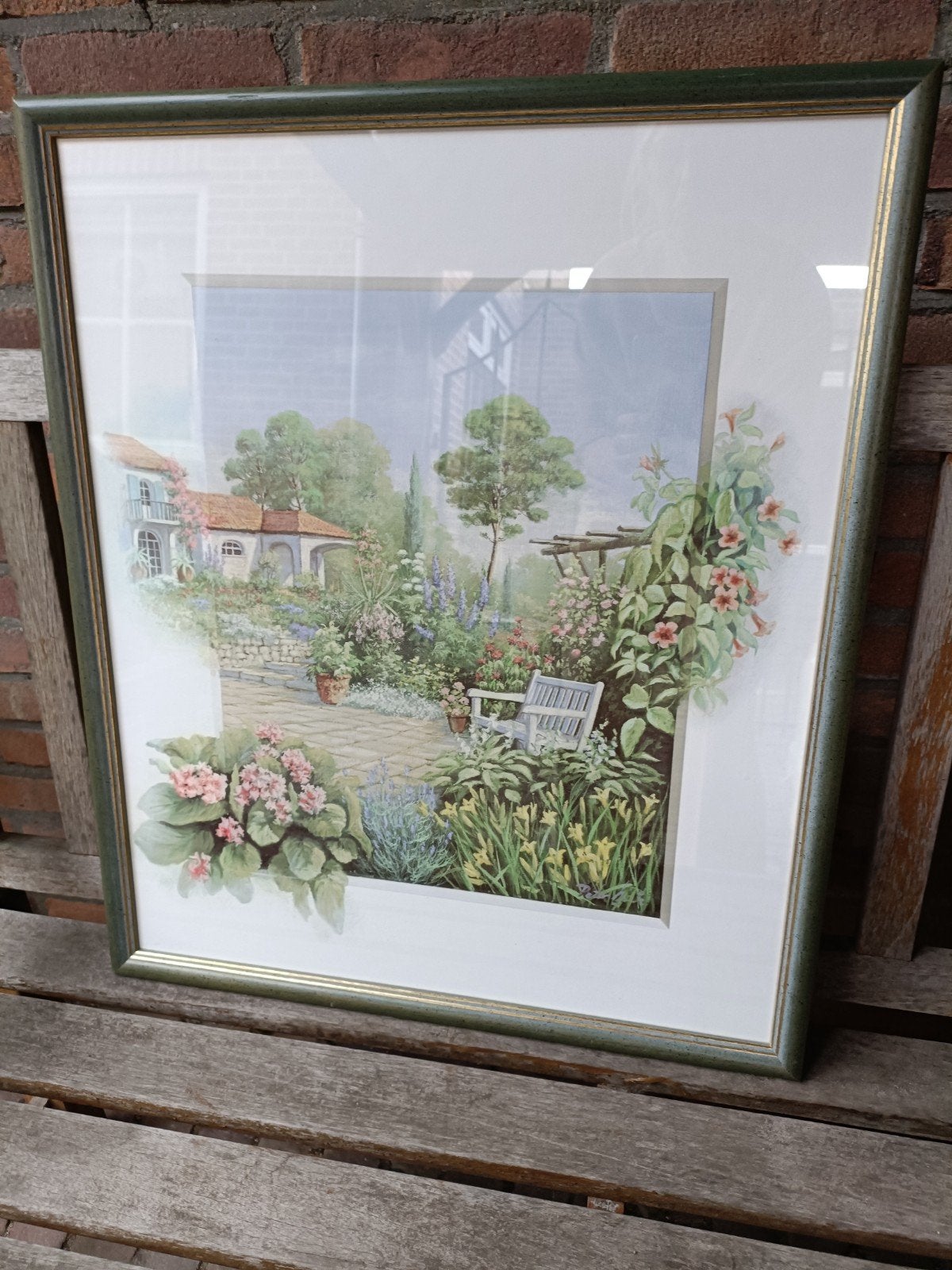 Ingelijste print van een idyllische tuin, Ophalen, 50 – 75, Gebruikt, Print