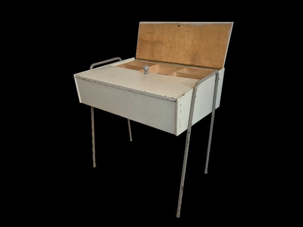 Mooi vintage jaren 50 Coen de Vries opbergmeubel naaitafel, Ophalen, Gebruikt, Hout