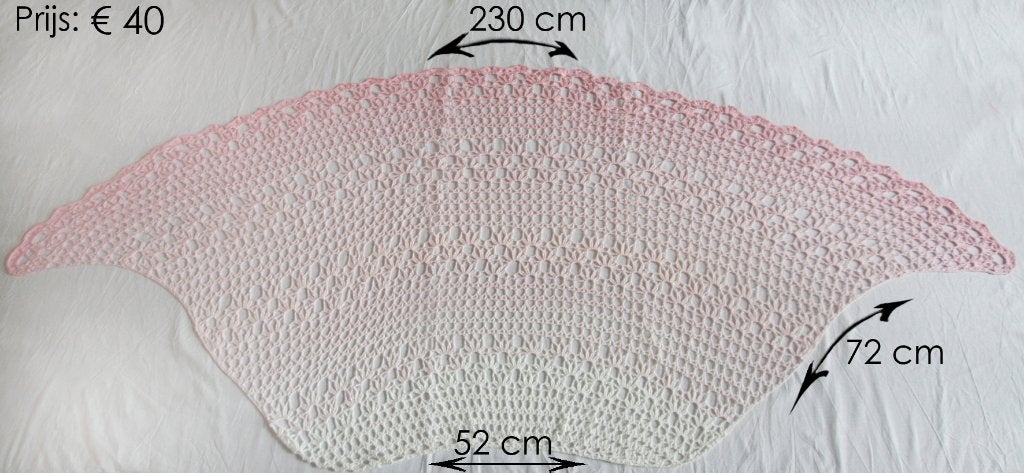 Zelf gehaakte omslagdoek sjaal shawl 100% katoen, Kleding | Dames, Ophalen of Verzenden, Nieuw, Maat 38/40 (M), Sjaal