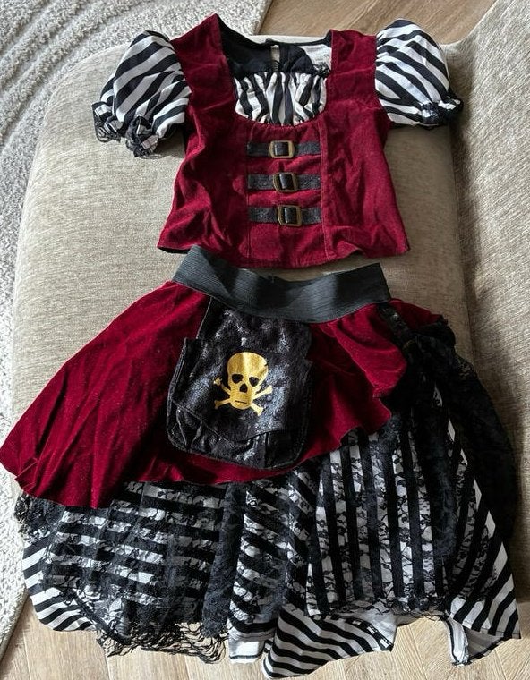Piraten verkleedpak maat 116 voor Halloween, Ophalen of Verzenden, Gebruikt, 110 t/m 116, Meisje