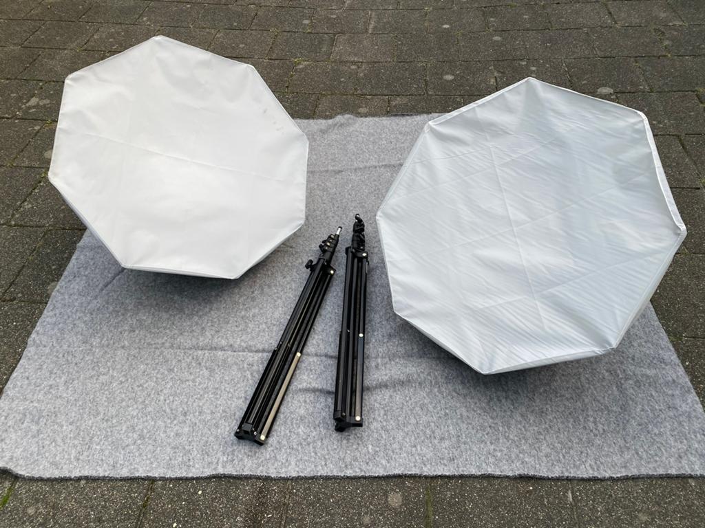 Falcon Eyes Softboxen met statieven en lampen, Ophalen, Gebruikt, Lamp of Flitsset