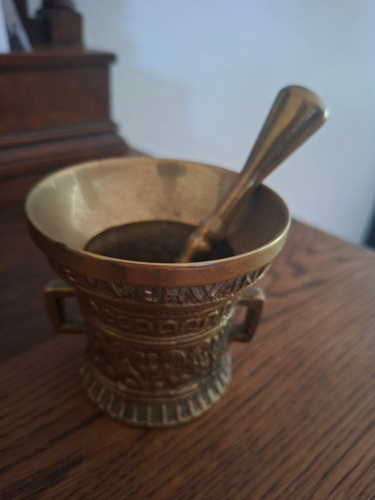 Antieke Bronzen Vijzel met Stamper, Ophalen of Verzenden, Brons