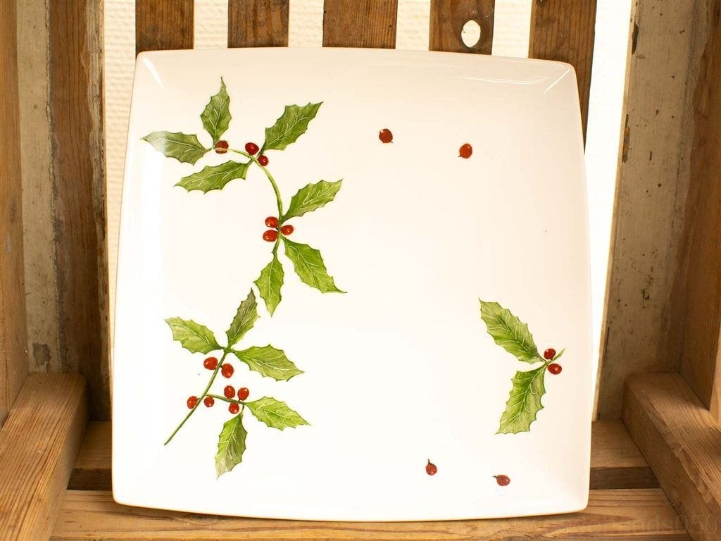 vierkante porseleinen kerstschaal 31722, Gebruikt, Ophalen of Verzenden, Bord(en), Wedgwood