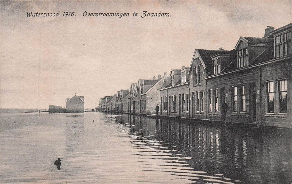 703-439-017 Watersnood 1916 Overstroomingen te Zaandam, Verzenden, Voor 1920, Noord-Holland