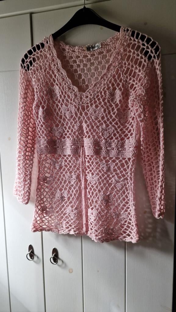 Gehaakte trui  mt M, Kleding | Dames, Truien en Vesten, Ophalen of Verzenden, Zo goed als nieuw, Maat 38/40 (M), Roze