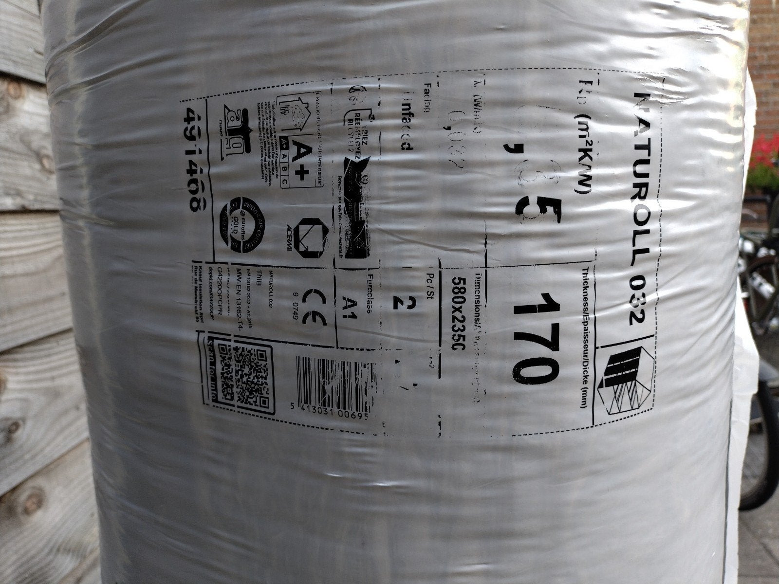 Knauf Naturoll 032 Glaswol isolatie 170mm dik, Ophalen