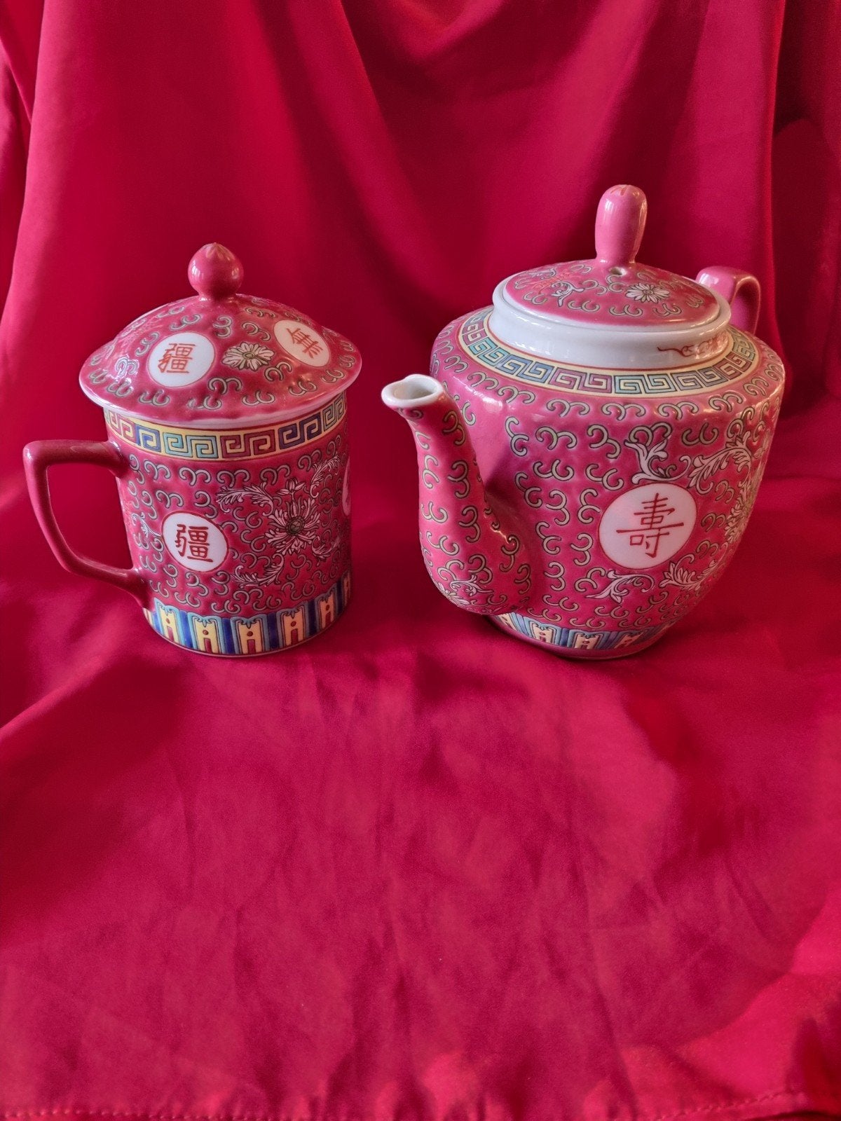 Vintage Chinese porseleinen theepot, theemok met deksel, Ophalen of Verzenden