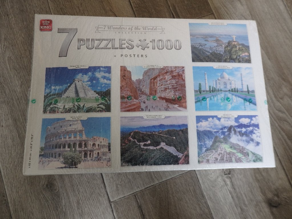 Box van 7 puzzels, Ophalen of Verzenden, 500 t/m 1500 stukjes, Nieuw, Legpuzzel